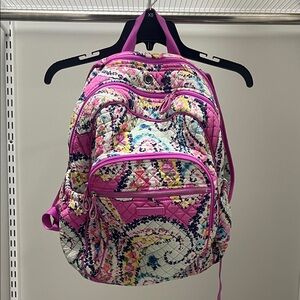 Vera Bradley Wildflower Paisley Iconic Campus Quilted Backpack